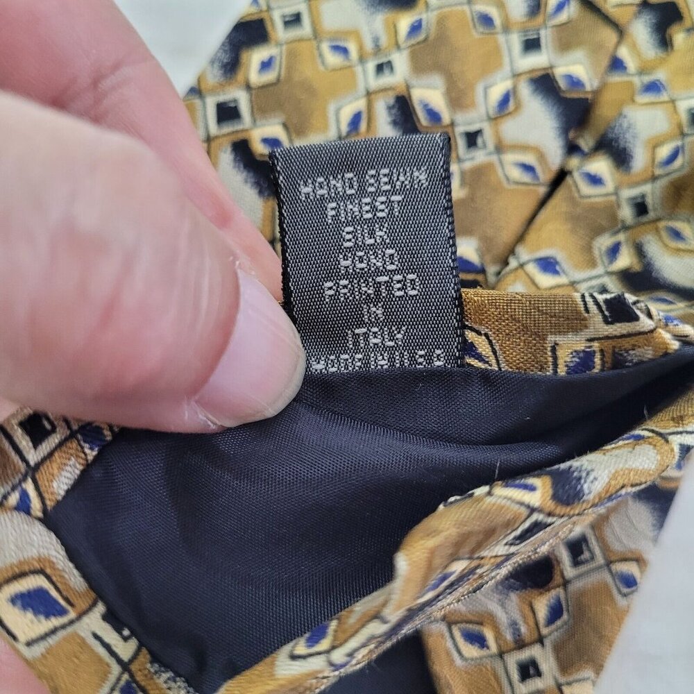 Bespoke By Robert Talbott Tie Mens Geometric Necktie Italian‎ Silk Made In USA - Picture 5 of 7